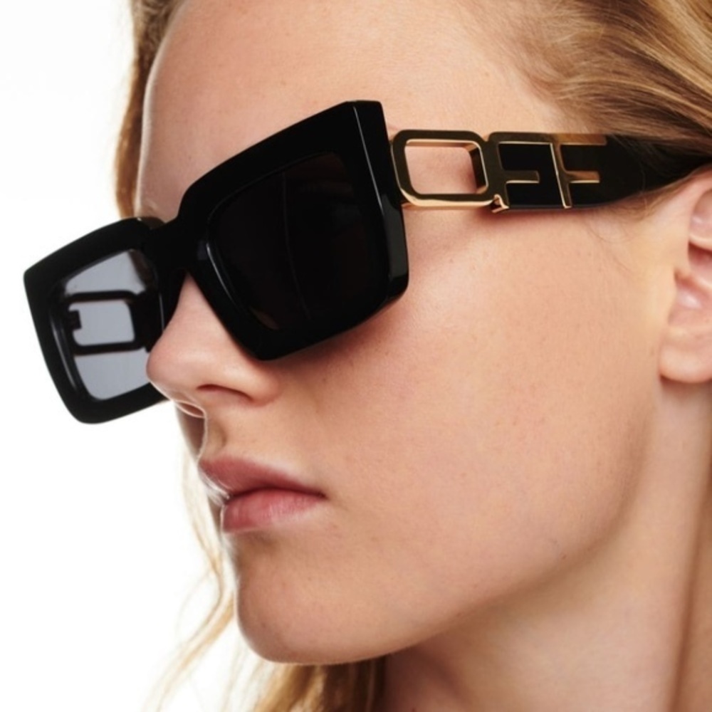 NWT Off-White Black Rectangle 55mm Sunglasses